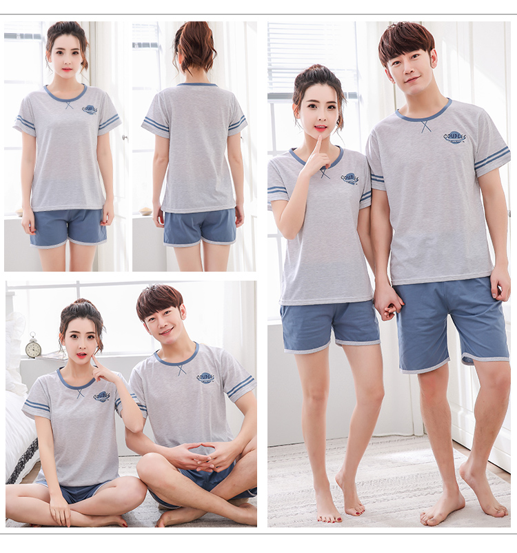 Vài bộ đồ ngủ mùa hè của phụ nữ quần với quần áo cotton nam nửa tay ngắn tay nước bọt phần mỏng phù hợp với mùa hè dịch vụ nhà