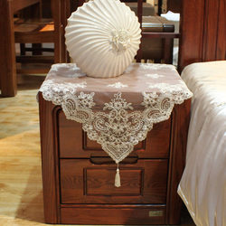 European -style simple embroidered white lace square table cloth bedside table headcase microwave furnace air -conditioning covered napkin new Chinese style
