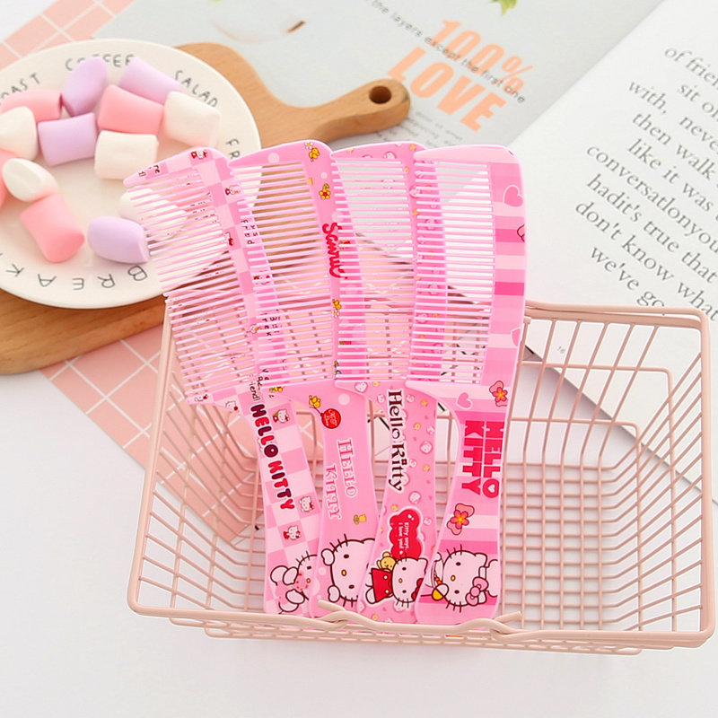 Creative Cartoon Hello Teenage Girl Hearts Comb Children Cute Home Plastic Adults Beauty Hair Dresser Comb Nets Red