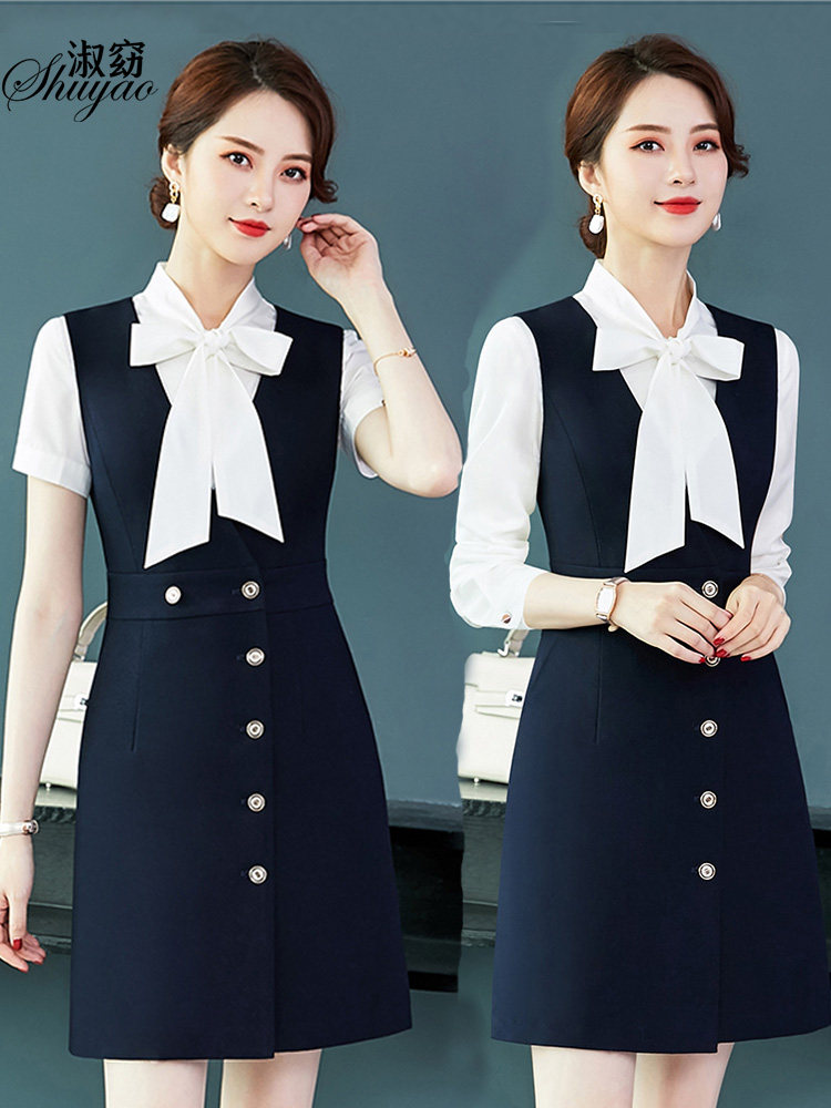 Career Suit Women's Spring Autumn Ocean Dress Horse Chia Skirt Tooling Two Sets Foreign Beauty Salon Teachers Interview Workwear