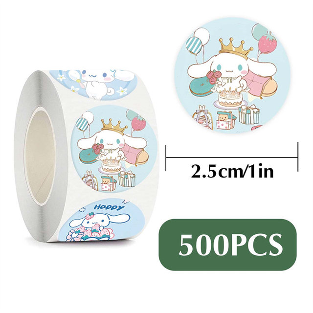 New cinnamon dog stickers cartoon toy handbook decoration roll stickers self-adhesive round label stickers