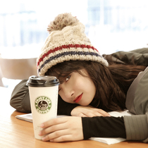 Japanese Rosex Tangk autumn and winter cashmere knitted wool cap children Korean version with fluffy ball ear protection pile cap