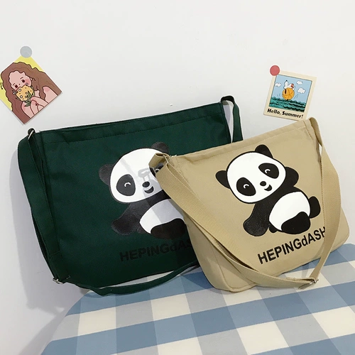 Сумка через плечо, японский вместительный и большой шоппер, брендовая мультяшная сумка на одно плечо с молнией, в корейском стиле