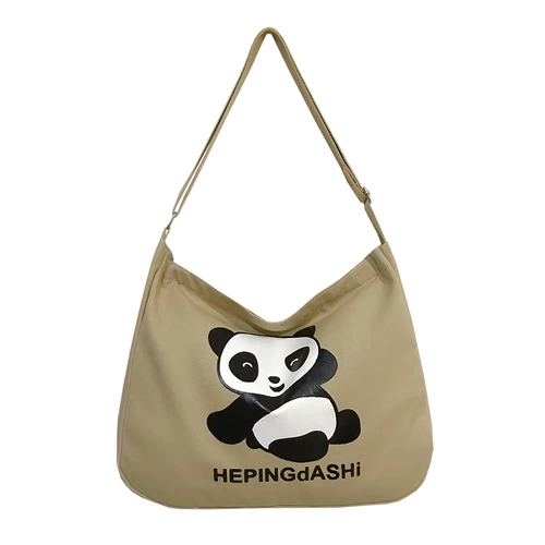 Сумка через плечо, японский вместительный и большой шоппер, брендовая мультяшная сумка на одно плечо с молнией, в корейском стиле