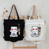 Брендовый японский вместительный и большой шоппер, универсальная сумка на одно плечо, льняная сумка, в корейском стиле