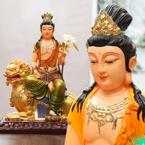 Resin Manjushri Samantabhadra Bodhisattva Buddha statue decoration Huayan Sansheng Home dedicated to Manjushri Buddha Statue Samantabhadra statue