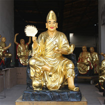 Resin Temple Buddha statue gilt painted 1 meter 1 Jigong Buddha statue pasted gold painted Jigong Buddha statue