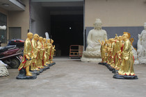 Factory direct sales of Buddha statues resin Buddha statues glass fiber reinforced plastic pasted gold painting station eighteen arhars Luohan Bodhisattva 1 meter 08