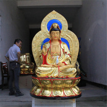 Manufacturer Direct resin Buddha statue glass GRP GOLD COLOR DRAWING 1 m 3 with backlight Guanyin Bodhisattva Guanyin Buddha