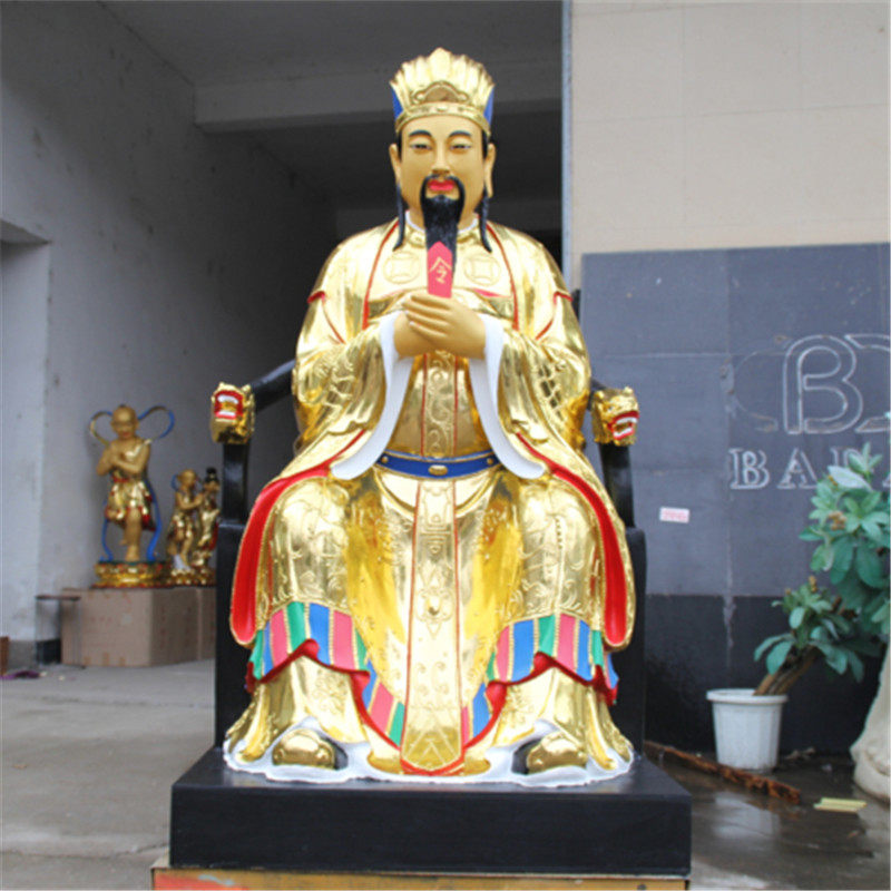 Factory direct selling temple large resin Buddha statue gilt painted 1 meter 3 Wenchang Bodhisattva paste gold Wenchang statue