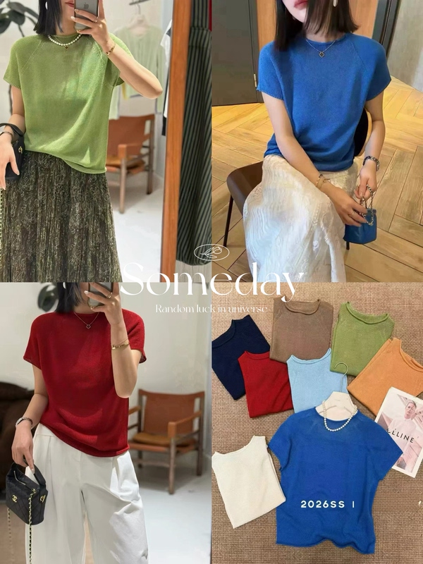 "Summer on Paper" Imported High-Quality Washi Yarn Seamless Top Ys92632 "Summer on Paper" Imported High-Quality Washi Yarn Seamless Top Ys92632