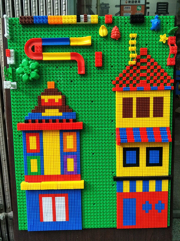 Kindergarten Wall Construction Building Blocks Plastic Mall Wall Building Blocks Children Area Corner DIY Wall Puzzle Toys