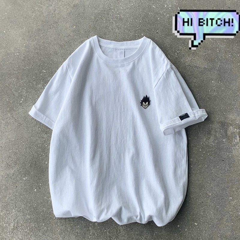 Hồng Kông gió nam in thời trang thời trang t-shirt Hàn Quốc phiên bản của mùa hè nam giới ins lăm nửa tay áo T-shirt lỏng lẻo