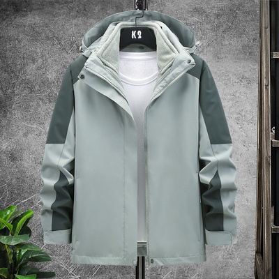 New outdoor stormtrooper men's three-in-one two-piece waterproof windproof velvet thickened women's cold mountaineering clothing tide brand