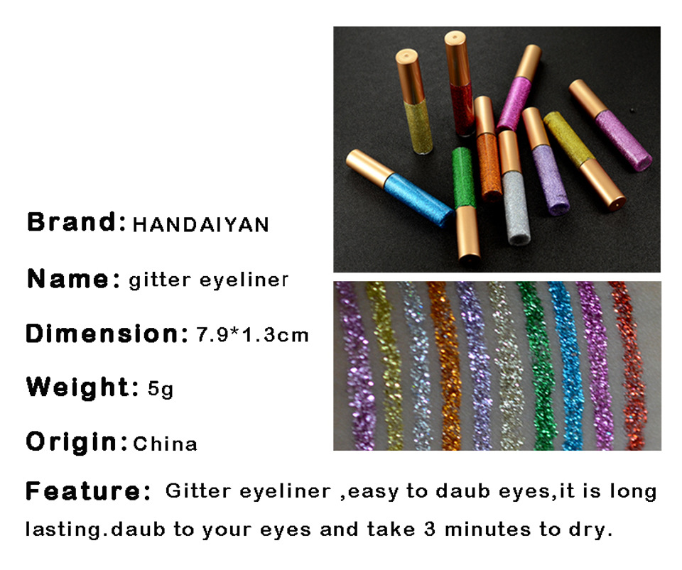 Sân khấu của trẻ em Châu Âu và Mỹ bán sáng shiny eyeliner sequins sáng bóng nhấp nháy bóng mắt lỏng cos photo studio chì kẻ mắt mac