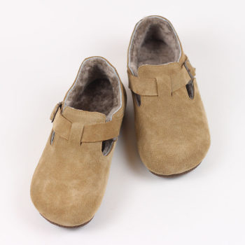 Ant group foreign trade winter plus velvet warm cotton shoes sheepskin wool one real wool Birkenstock shoes frosted leather single shoes women's shoes