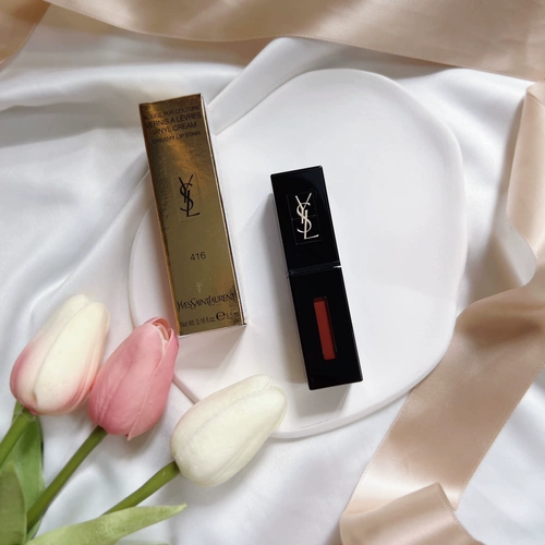 YSL Черная трубка краска световая губа глазурь 610 440 441 416 420 407 Зеркальный гнилый томатный цвет