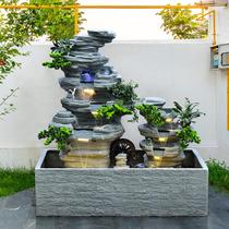 Courtyard rockery flowing water circulating water fountain ornaments good luck and wealth garden bonsai decoration feng shui wheel floor-standing landscaping