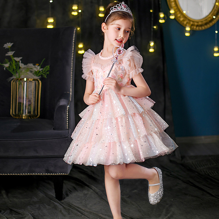 Girls 2022 new Summer pure cotton polo Rainbow Dress Ocean Dress Wings Love Tha Princess Dresses Princess Dresses