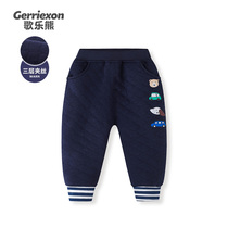 Boys autumn and winter quilted pants baby plush thickened big pp trousers childrens warm winter clothes outerwear plus cotton pants