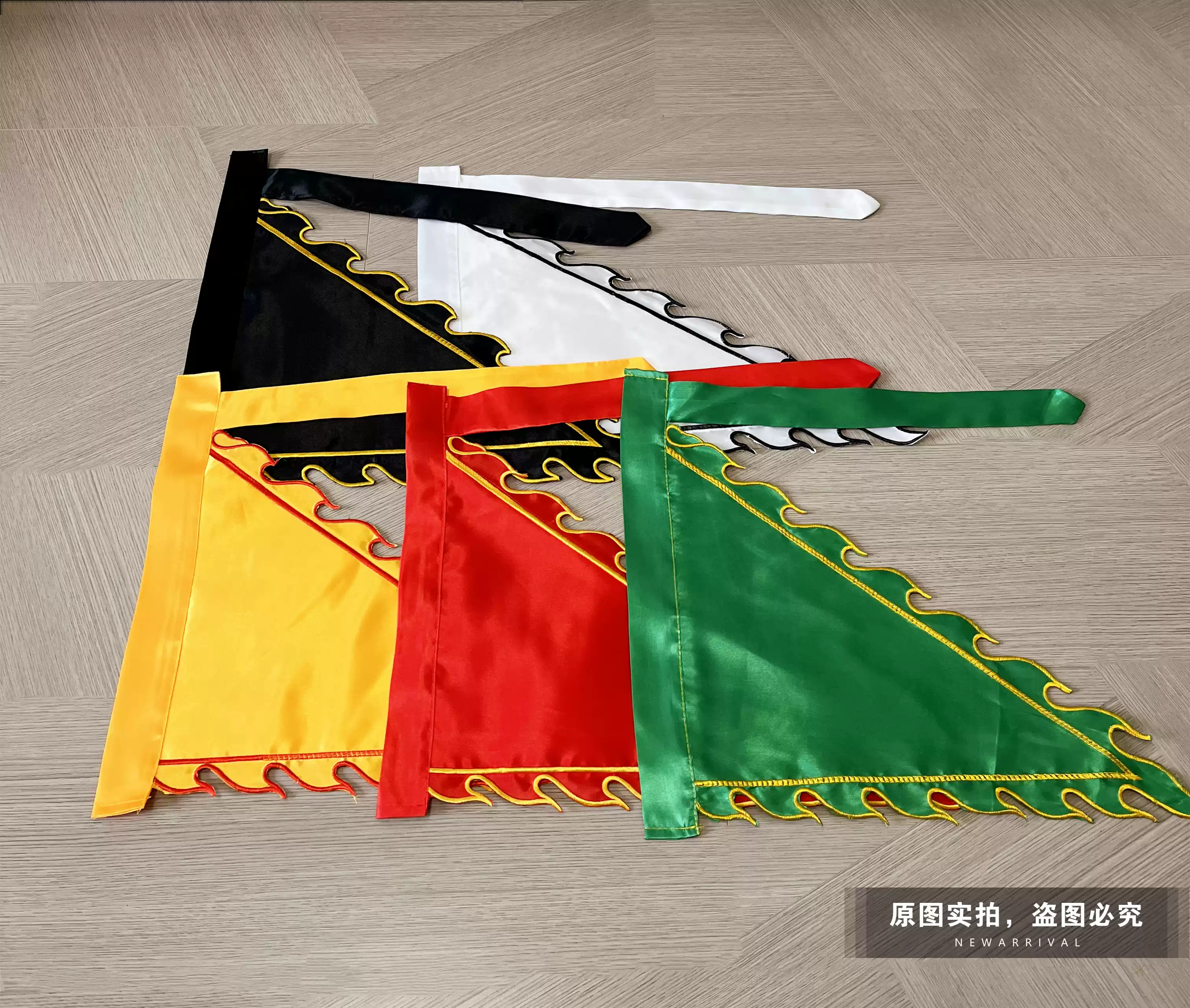 五色素面火焰旗三角旗五行五营旗刺绣边旗道坛神坛堂口道具旗道旗