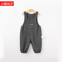 Male baby Autumn backpack pants foreign baby casual pants children Spring and Autumn suspenders female newborn children