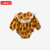 Baby cotton spring and autumn lace clothes infant spring and autumn clothes childrens one-piece clothes baby long sleeve