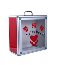 Donation Box Portable Love Public Welfare Box Aluminum Alloy Size Number Lotte Donation Box Transparent with lock donation box utility-style box