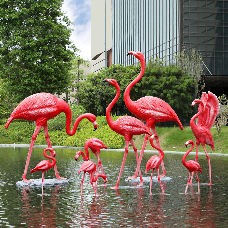 Simulation Fire Birds Swing Piece Mall Shop Window Shop Wedding props to decorate large outdoor animal fiberglass sculptures