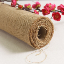 Kindergarten decoration burlap hemp rope background cloth Wall wall decoration DIY handmade works fabric coarse rope material