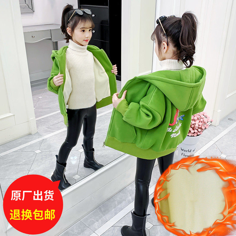 Girl's thick T-shirt autumn winter clothing 2022 new internet red CUHK child casual plus suede girl exploits trendy blouses