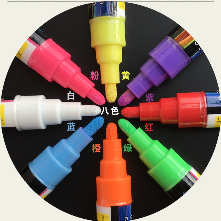 Single sale imported quality flat thick head oblique head round head LED luminous fluorescent board small blackboard highlighter