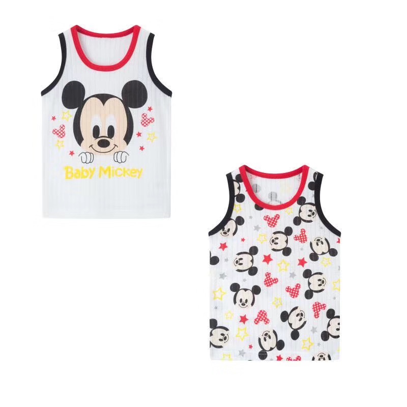 . 2-pack ngày trẻ em đơn của chàng trai mùa hè vest và cô gái áo thoải mái trần tay T-shirt 90-130 bãi.