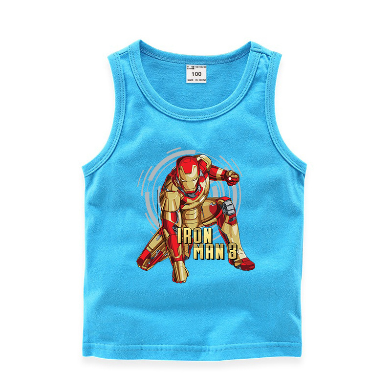 . Boy Iron Man tay cậu bé trẻ em thoải mái vest trẻ em mỏng của mùa hè thể thao quần áo trẻ em vai.