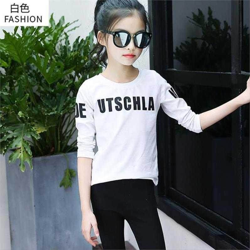 . Shirt áo 12106T mỏng cô gái 8 áo dài tay bên ngoài 75 tuổi trẻ như bé gái 9 top mặc mùa thu áo khoác mùa thu.