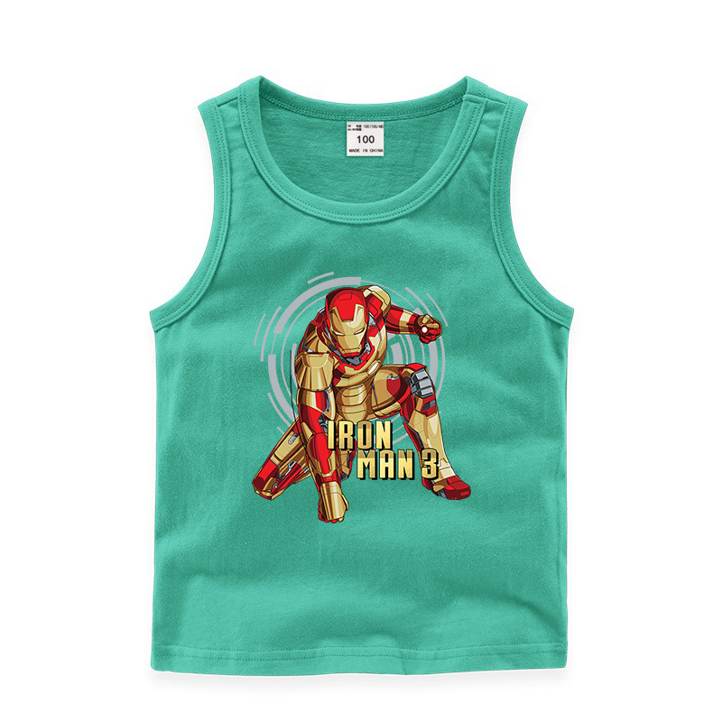 . Boy Iron Man tay cậu bé trẻ em thoải mái vest trẻ em mỏng của mùa hè thể thao quần áo trẻ em vai.