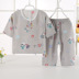 . Các mùa xuân mới và mùa hè childrens lụa bông pajama bộ đồ ngủ bằng lụa mỏng bảy tay áo cô gái T-shirt điều hòa không khí gia đình. 