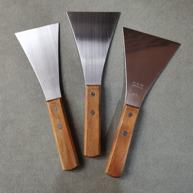 Wood Handle Cuisine Iron Plate Burning Steak Steak Steak pizza Pizza Raw frying Scallion Grabbing Pie Tool Triangle Shovel Pancake Turner