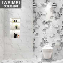 Foshan Nordic bathroom wall tiles non-slip black and white tiles Plant hexagonal tiles 200x230 hexagonal tiles