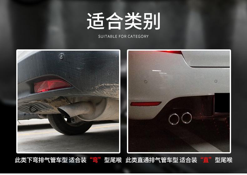 Car Modification Semi-Baked Blue Shark Fin Tailpipe with Mesh Tailpipe Muffler Stainless Steel Decorative Exhaust Pipe Decoration