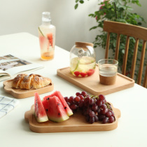 Wooden Pallets Solid Wood Pan Character Rectangular Dried Fruit Plate Wooden Cake Wood Cake Tray Small Tea Tray Creative Dinner Plate