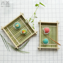 Wooden bamboo tray Original bamboo tray Bamboo plate Bamboo joint plate Green bamboo plate Bamboo basket Bamboo plate dish plate