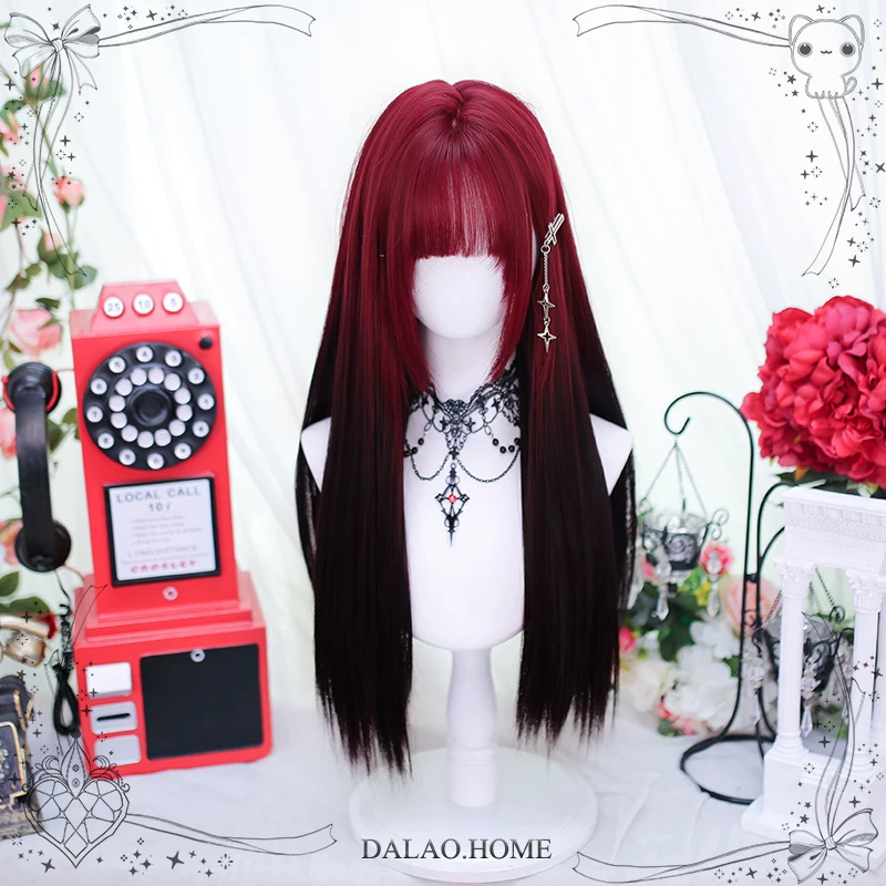 Ведущий дом Wig, набор, прямые волосы, стиль Лолита, 2 карата