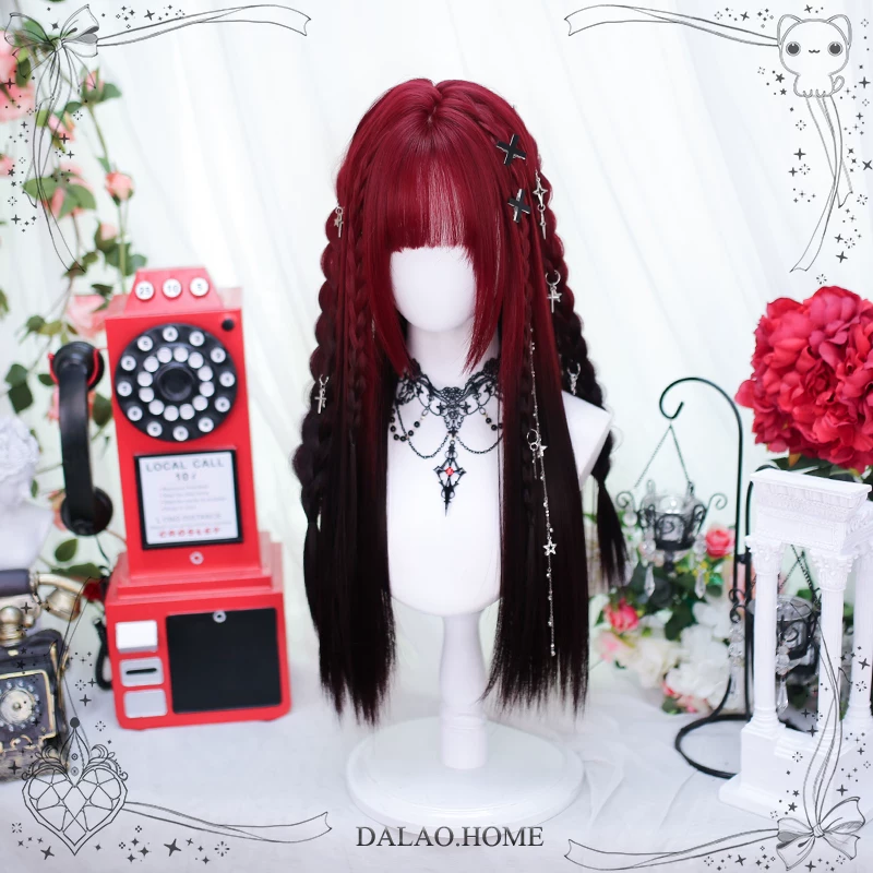 Ведущий дом Wig, набор, прямые волосы, стиль Лолита, 2 карата
