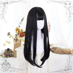 Gangster Home Harajuku soft girl Lolita Jane Naiko JaneNye65cm+ black long straight wig