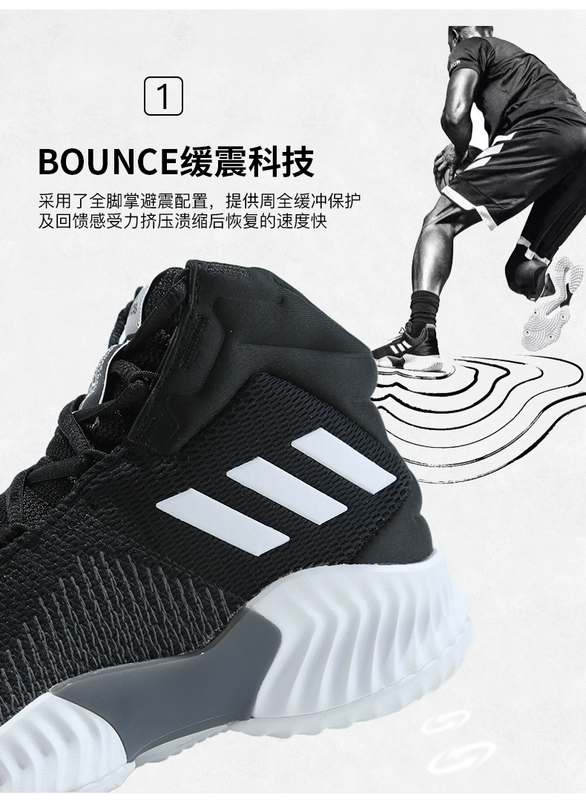 Giày nam Adidas Pro Bounce mới giúp đệm cao su chống trượt giày bóng rổ chống mòn EG1536 - Giày bóng rổ