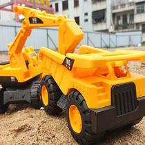 Childrens excavator toy car boy engineering vehicle excavator backhoe truck dump truck model large child