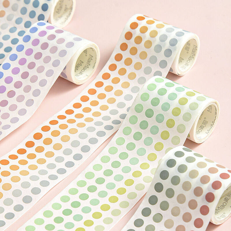 Instagram-style journaling and washi tape sets, inexpensive tape, creative girly cartoon DIY, basic salt-themed stickers, solid color retro cute polka dot tape, Morandi round film rolls.