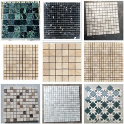 Natural Marble Mosaic Tile Bathroom Large Flower Green Gold Pond Fish Pond Antique Karaoke White Gray Wood Grain