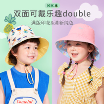 KK tree double face wearing children sunscreen hood baby hat baby hat spring autumn summer male and female child sun hat big eatery fisherman hat